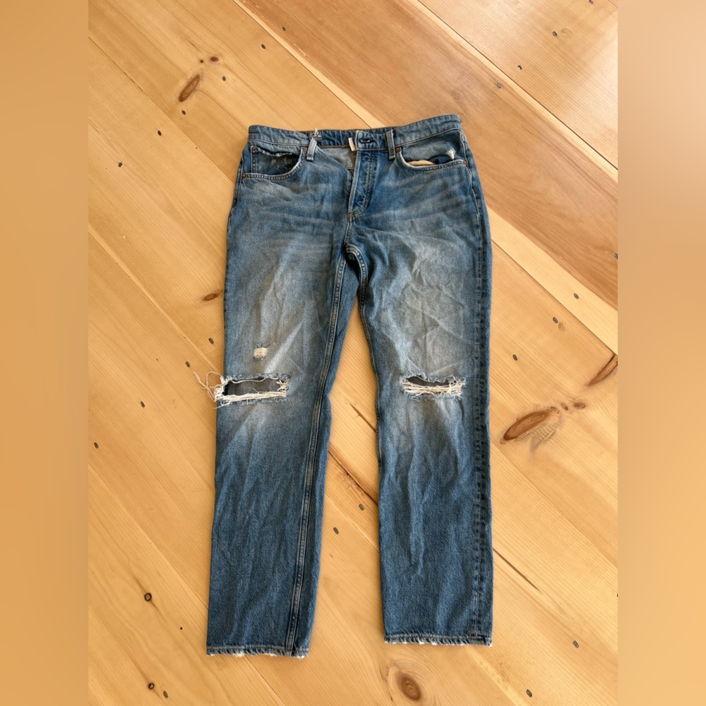 rag & bone Faded Blue Relaxed Jeans